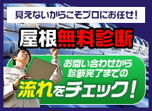 見えないからこそプロにお任せ! 屋根無料診断 お問い合わせから診断完了までの流れをチェック!