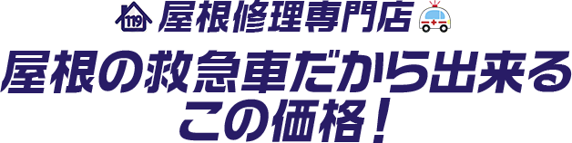 屋根修理専門店屋根の救急車だから出来るこの価格!