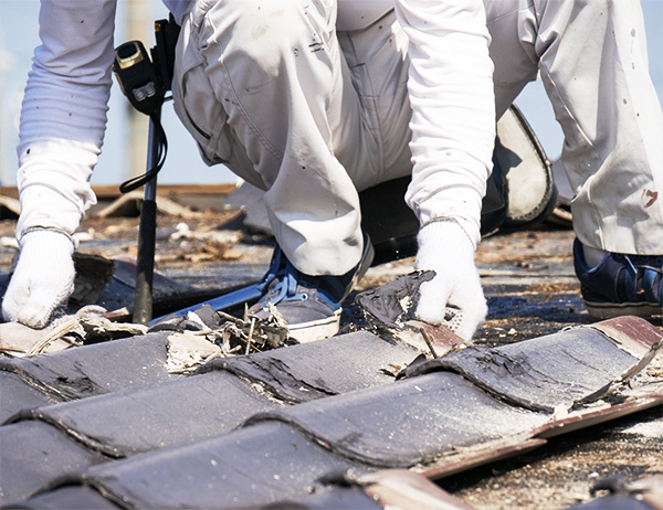 屋根施工中 写真